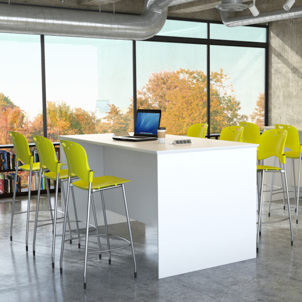 Blaze Bar Stools room - Citrus Green Blaze Stools