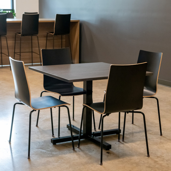 Kiva Finishes - Black Chairs stacking cafe chairs