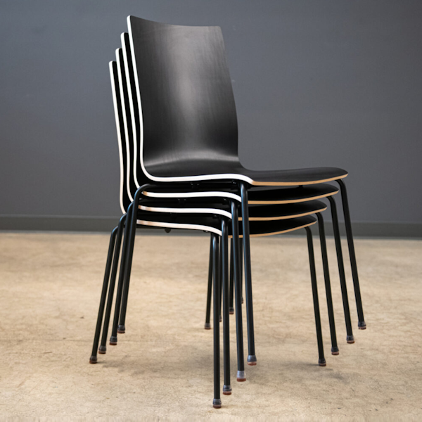 Kiva Finishes - Stacking Black Chairs stacking cafe chairs