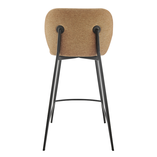 Markus Counter Stool in Rust Fabric - Black Legs - rear stool