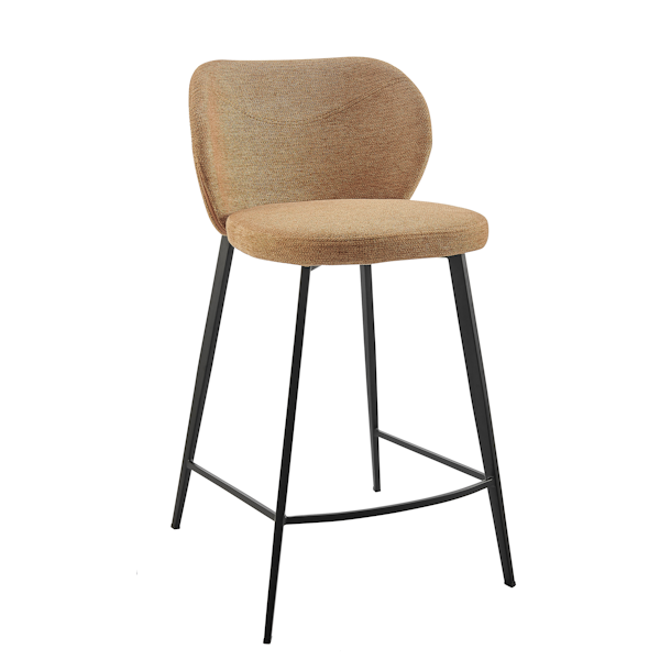 Markus Counter Stool in Rust Fabric - Black Legs counter stool
