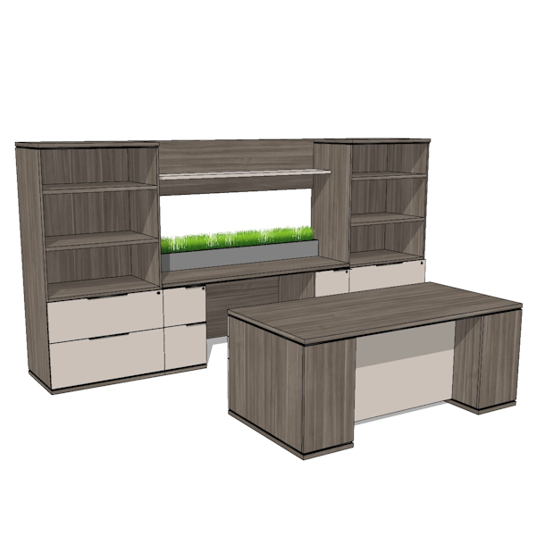 milano desk credenza