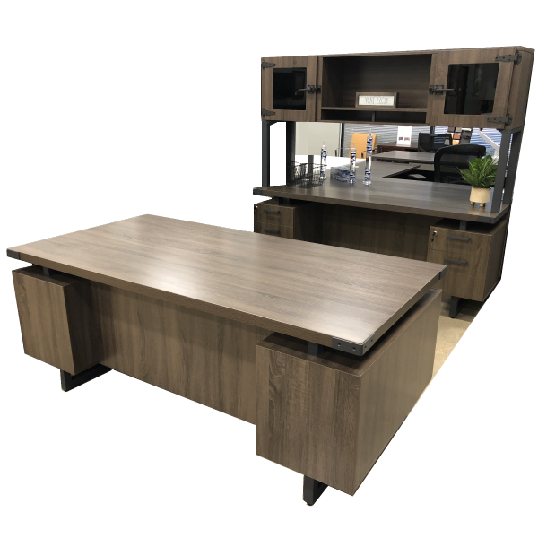 Mirella Desk Credenza Hutch Set - STO Finish Mirella Desk Set