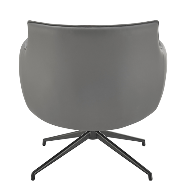 Ronja Swivel Lounge Chair Gray Leatherette - rear swivel lounge chair