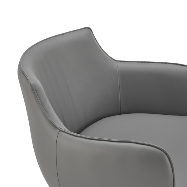 Ronja Swivel Lounge Chair Gray Leatherette - side swivel lounge chair