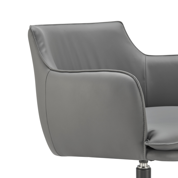 Ronja Swivel Lounge Chair in Gray Leatherette - side swivel lounge chair