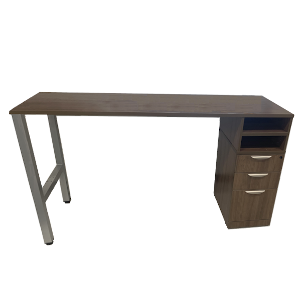 Standing height desk with storage