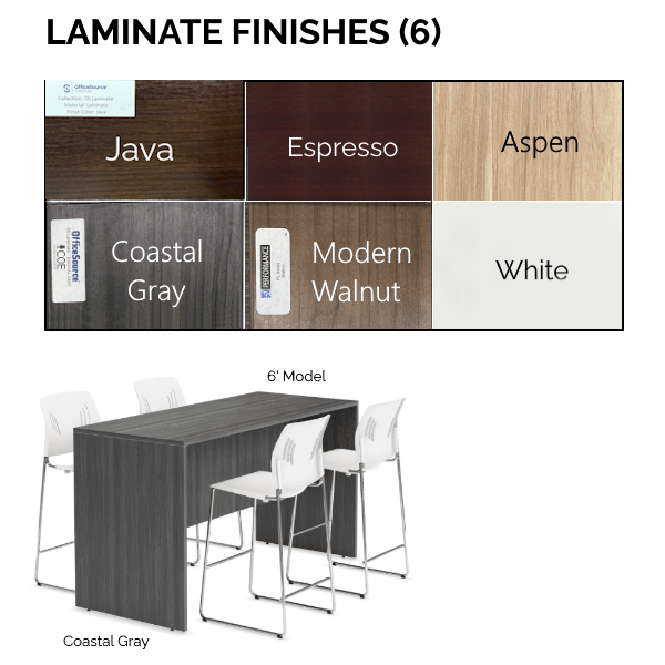 Standing Parsons Huddle Table - Finishes finish colors