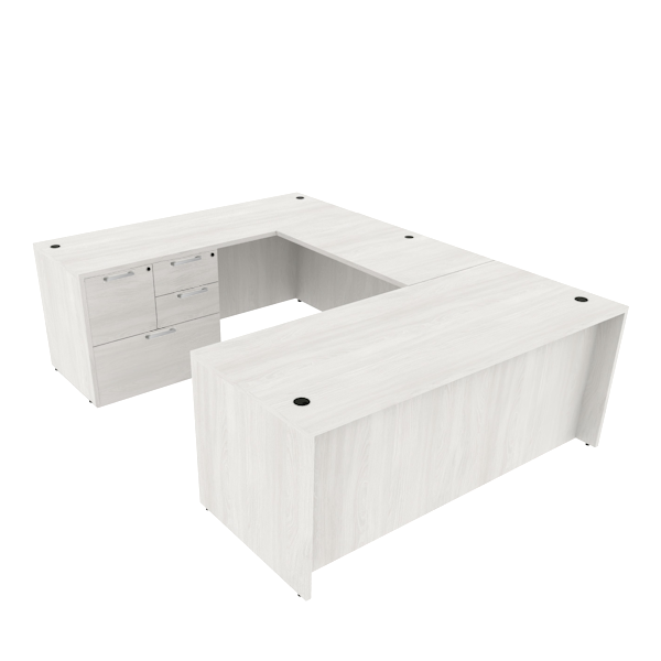 U-Shaped Desk with combo file storage
