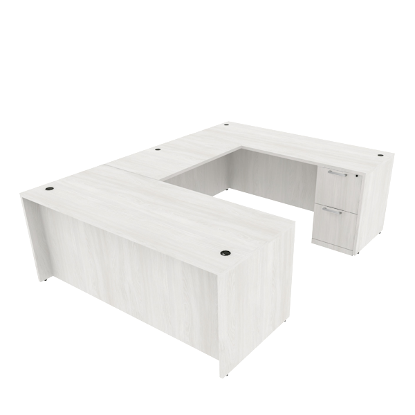 double pedestal u desk