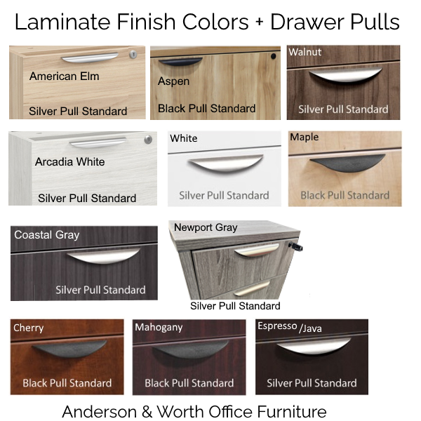 U-Shaped Desk Drawer Finishes finishes