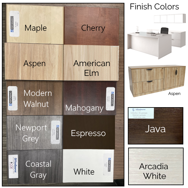 desk credenza with wall hutch