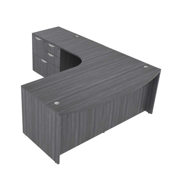 Bow Interior Curve L-Desk - Combo - LH - CG bow front interior curve l desk