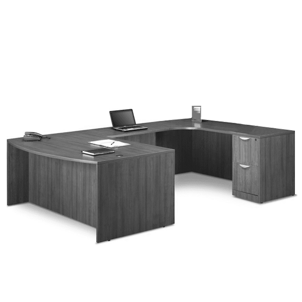 bow front u desk with interior curves