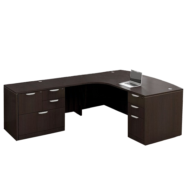 Bow front executive l desk