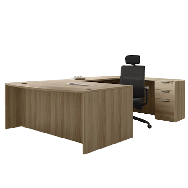 bow front u desk