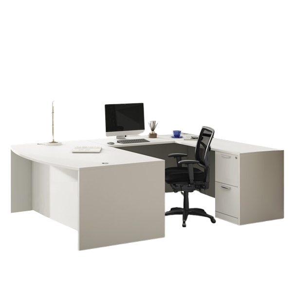 white u desk