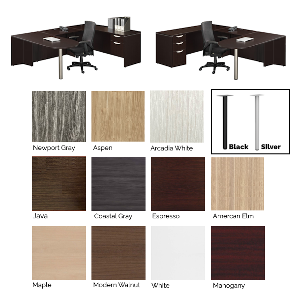 Bullet Top U-Desk Finishes u desk