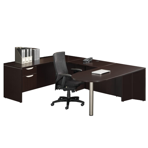 Bullet U-Shaped Desk - BF - LH - Espresso bullet u desk