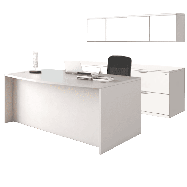 desk credenza with wall hutch