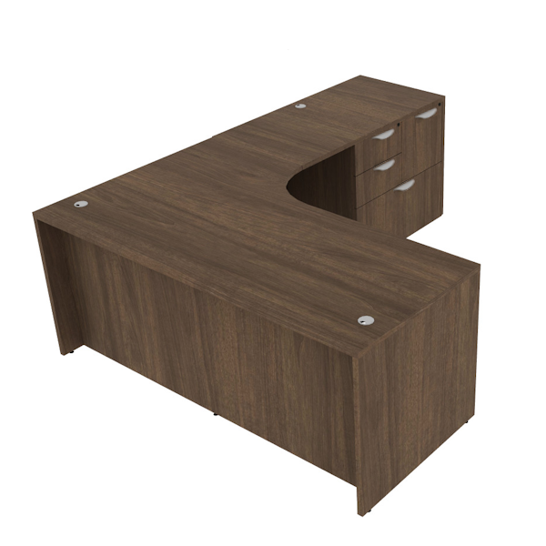 interior curve l desk with combo file storage