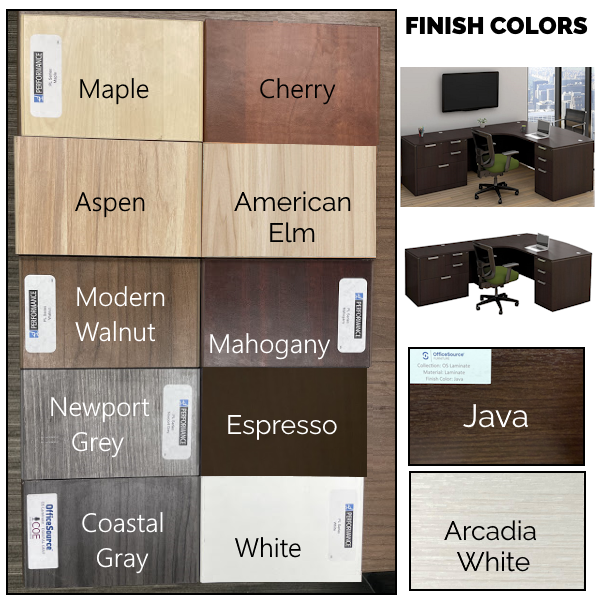 Bow front executive l desk