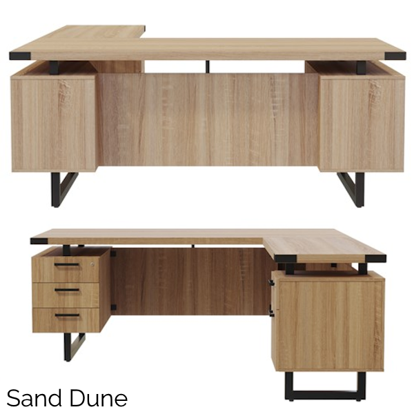 Mirella L-Desks - Sand Dune Finish Safco Mirella