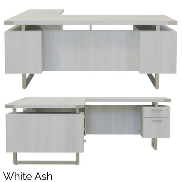 Mirella L-Desks - White Ash Finish Safco Mirella