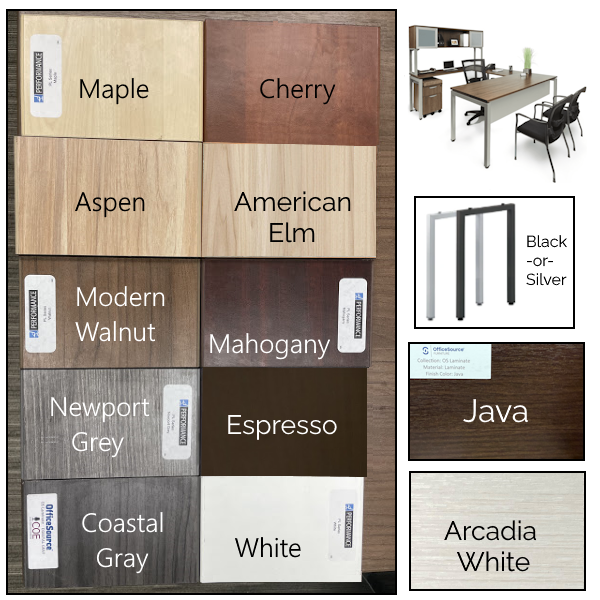 Steel u-desk with hutch