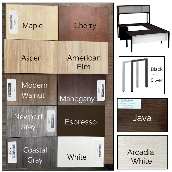 Steel u-desk with hutch