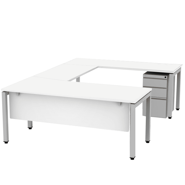 steel leg u-desk with box/box/file pedestal