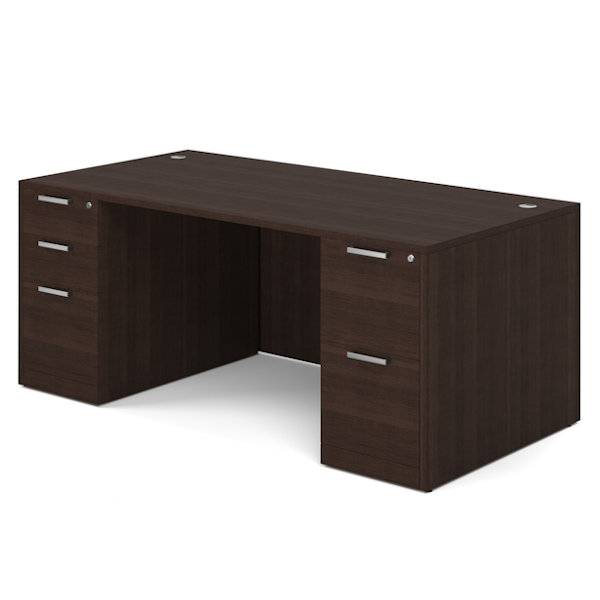 Step Front Rectangular Desk - JAVA Step front executive desk