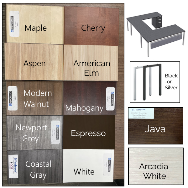 steel leg u desk with steel modesty panel