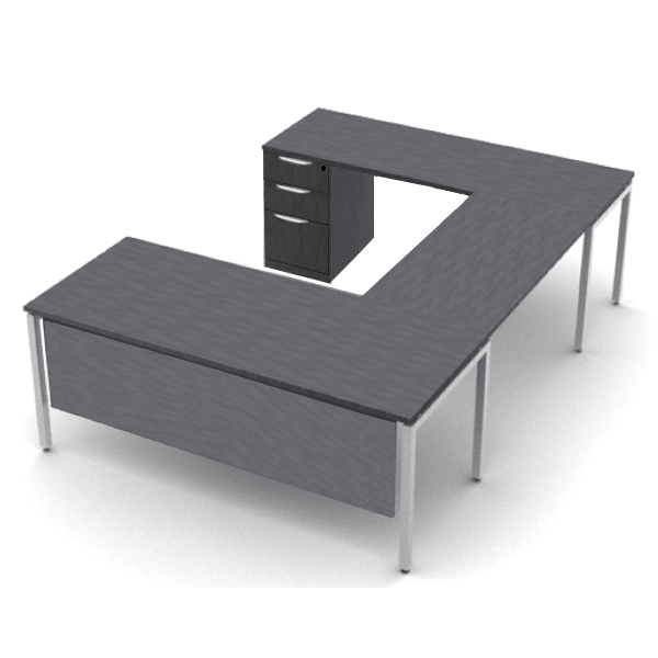 steel leg u-desk