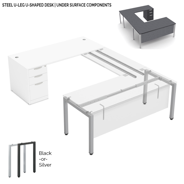 U-Leg U-Desk - CG - LMP - Footprint 2D steel leg u-desk