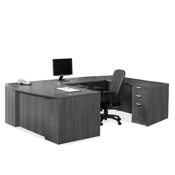 bow front u desk