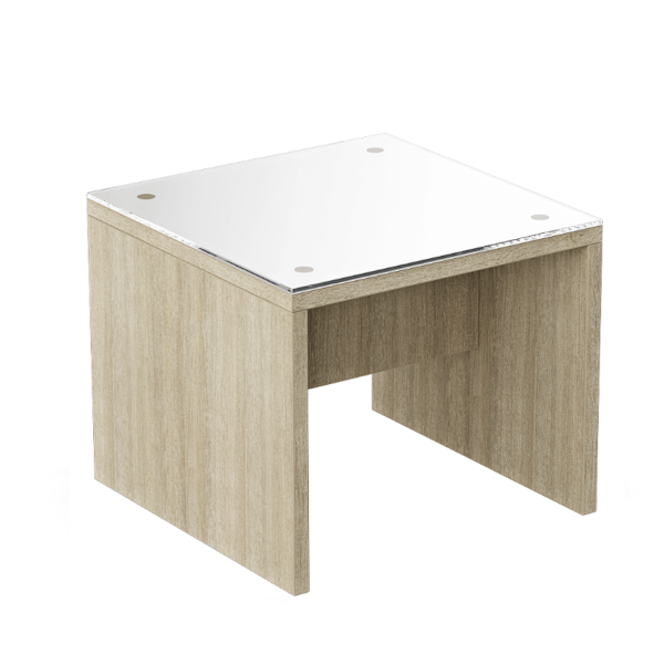 glass top side table