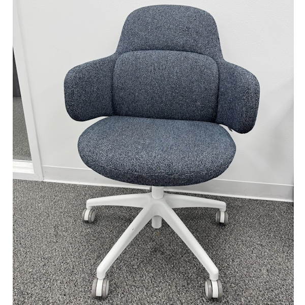 CHK73400_VIVA_CLUB_CHAIR_-_NYLON_BASE_-White - Blue - Show front swivel chair