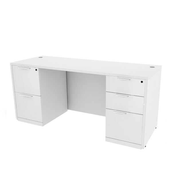 66" double pedestal credenza