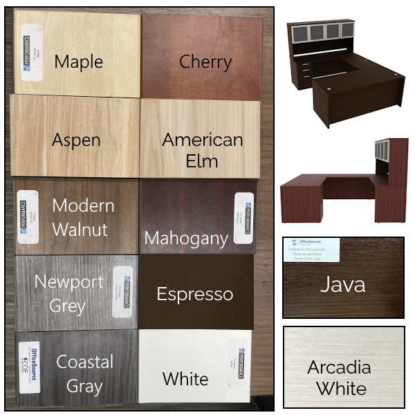 Finishes - U-Desk - BBF FF - Frosted Glass 4-Door Hutch finishes - u desk with hutch