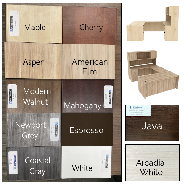 Finishes - U-Desk with 2-Door Hutch u desk and hutch finishes