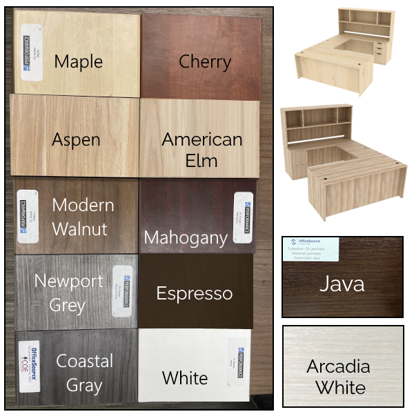 Finishes - U-Desk with Open Hutch u desk with open hutch finishes