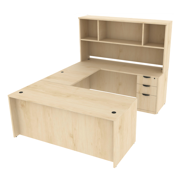 u desk with shelving