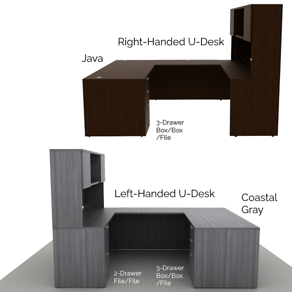 U-Shaped Desks - BBF FF - 2-Door Hutch u desks with door hutches