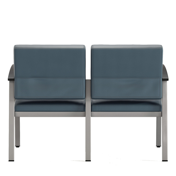 VITALITY MEDICAL CHAIR - SHARED FULL ARM - Slate Blue, Silver Frame - back waiting room chairs