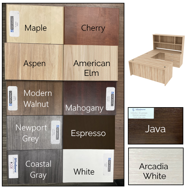 Finishes - U-Desk - BBF - LF - Open Hutch u-desk with open hutch finishes