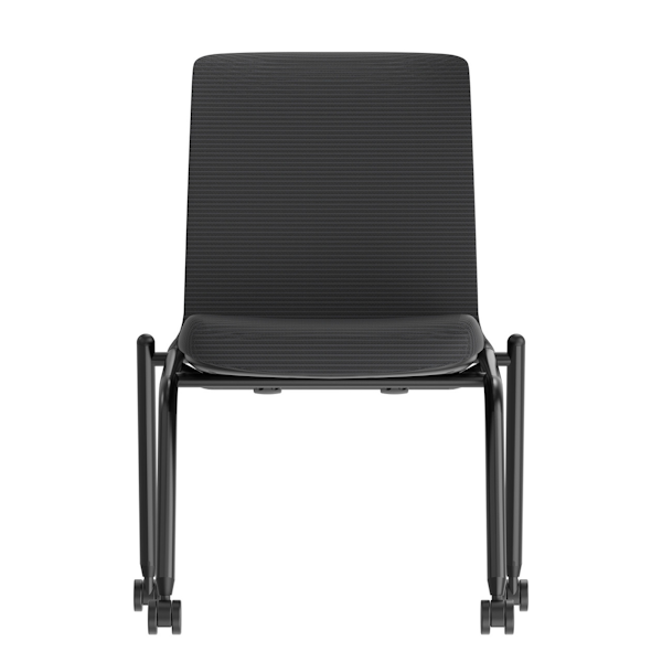 OfficeSource Orion Armless Nesting Chair - Front OfficeSource Orion Armless Nesting Chair with Black Frame - Set of 2
