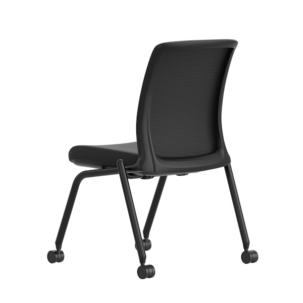 OfficeSource Orion Armless Nesting Chair - back OfficeSource Orion Armless Nesting Chair with Black Frame - Set of 2