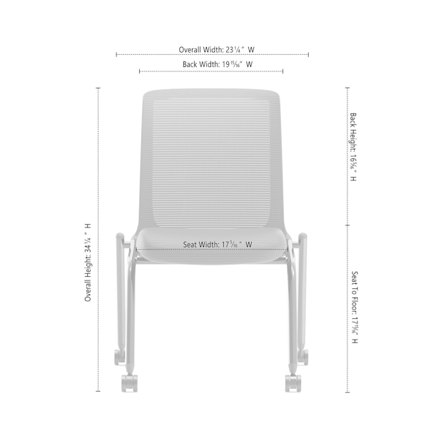 OfficeSource Orion Armless Nesting Chair - dims OfficeSource Orion Armless Nesting Chair with Black Frame - Set of 2