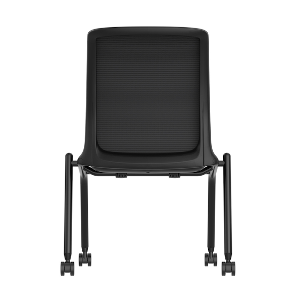 OfficeSource Orion Armless Nesting Chair - rear OfficeSource Orion Armless Nesting Chair with Black Frame - Set of 2